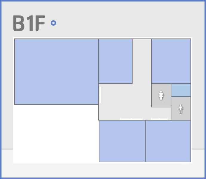 B1F - 주간보호센터 (주방, 프로그램실1, 프로그램실2, 보일러실, 화장실(남), 화장실(여))