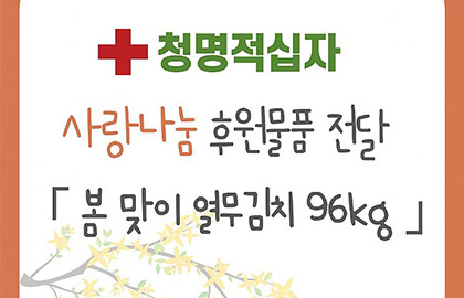 청명적십자 - 봄맞이 열무김치 96kg(32통) 전달